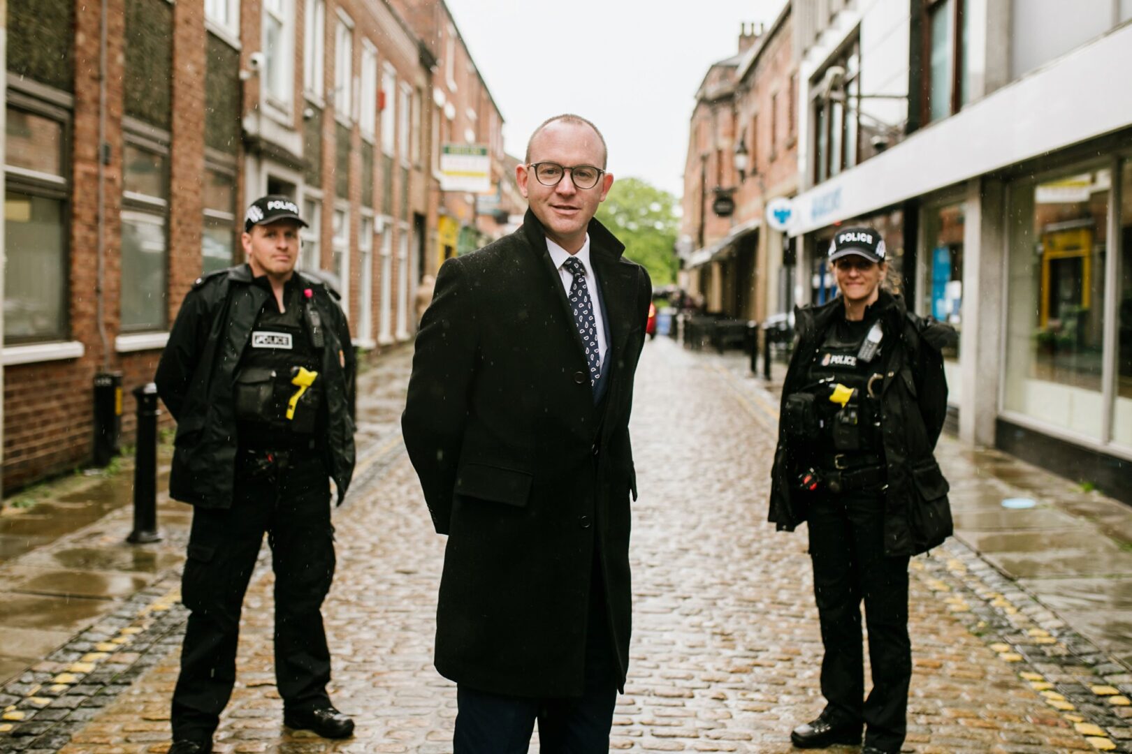 PCC Andrew Snowden and officers