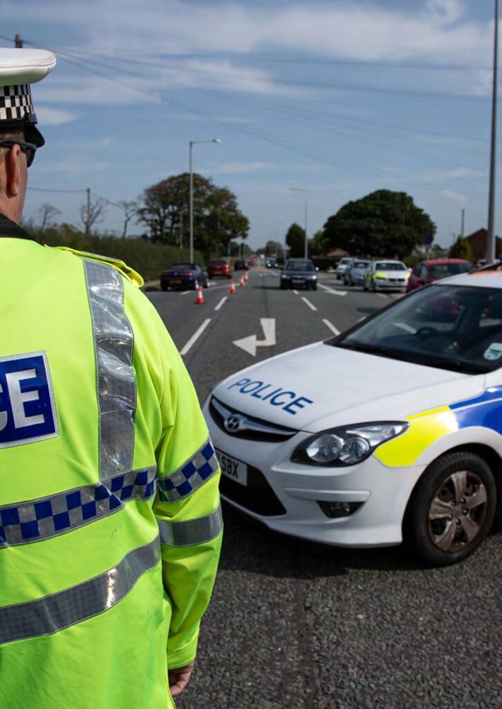 Police Car Closed Road