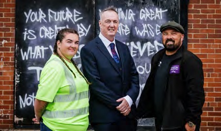 Commissioner with members of the community