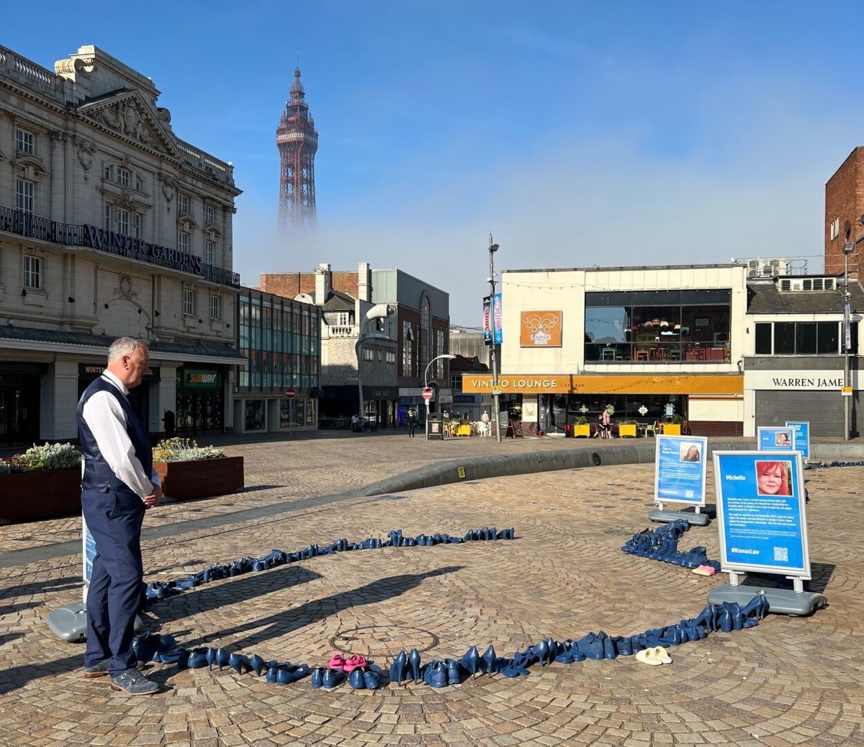 Blue shoes exhibition Blackpool Blackpool
