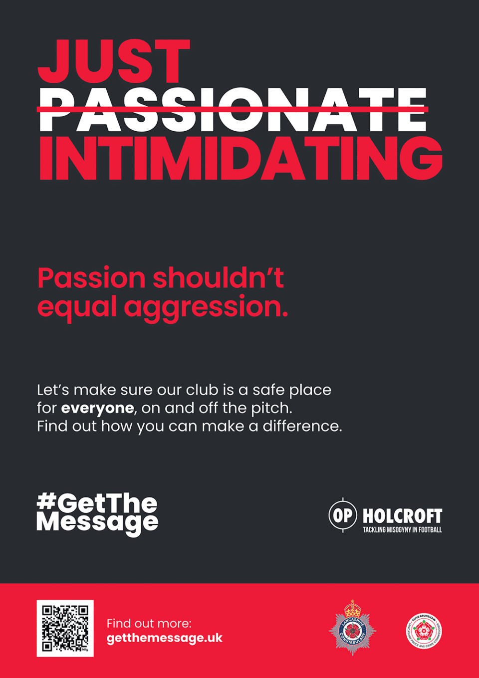 Just passionate - just intimidating - campaign graphic